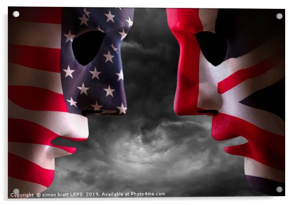 Head to head USA and UK flag faces Acrylic by Simon Bratt LRPS