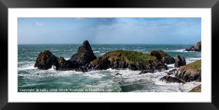 Majestic Kynance Cove Framed Mounted Print by kathy white
