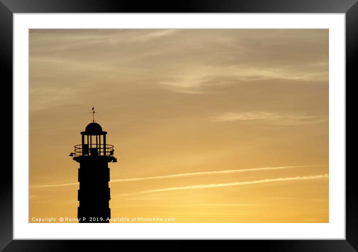 Lighthouse in Lisbon Framed Mounted Print by Lensw0rld 