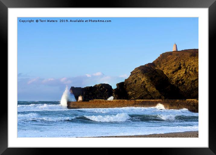 Incoming Tide at Portreath Framed Mounted Print by Terri Waters