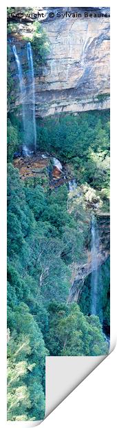 Waterfall in Green Mountains, vertical panorama, 4 Print by Sylvain Beauregard