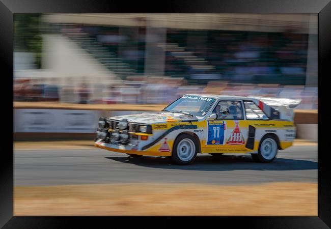 Speeding up the hill, Audi quattro S1 E2 Framed Print by Kelvin Trundle