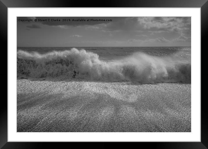 Crashing waves Framed Mounted Print by Stuart C Clarke