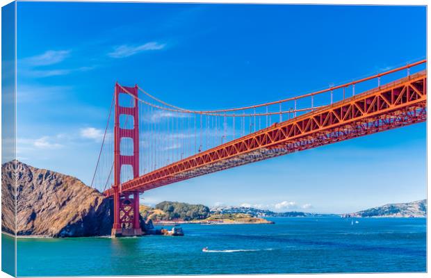 Golden Gate on Clear Day Canvas Print by Darryl Brooks