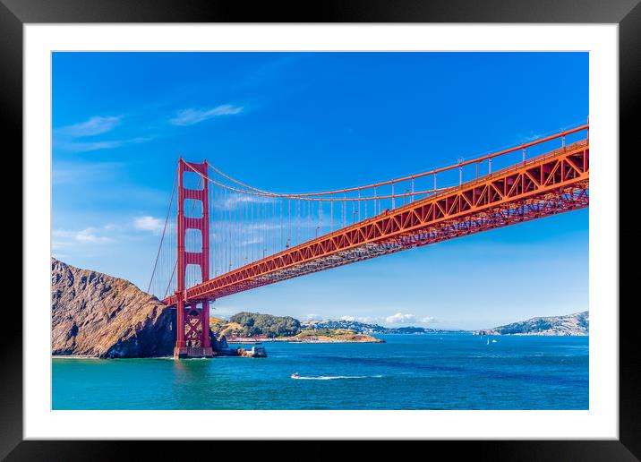 Golden Gate on Clear Day Framed Mounted Print by Darryl Brooks
