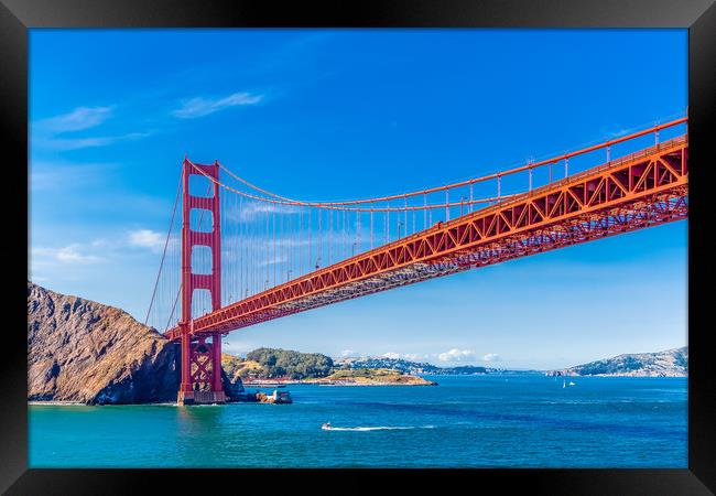 Golden Gate on Clear Day Framed Print by Darryl Brooks