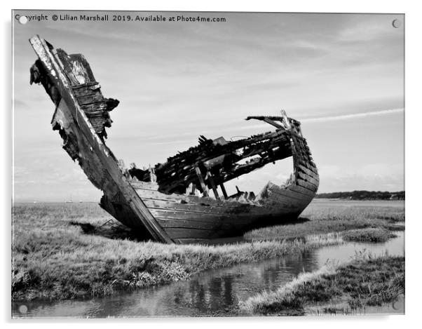 Fleetwood decommissioned Trawler.  Acrylic by Lilian Marshall