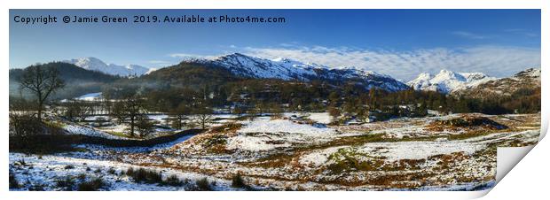 Great Langdale from Elterwater Common Print by Jamie Green