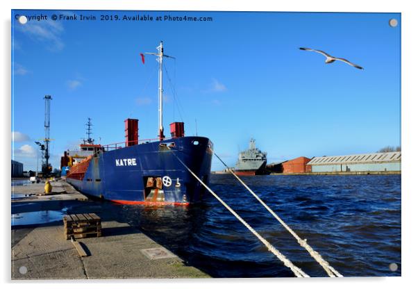 MV Katre in Birkenhead Docks Acrylic by Frank Irwin