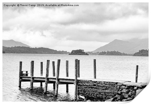 Grey day on Derwentwater Print by Trevor Camp