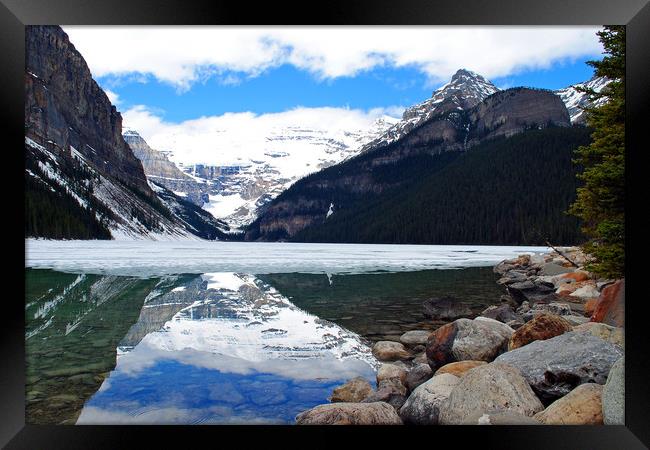 Lake Louise Victoria Glacier Canada Framed Print by Andy Evans Photos