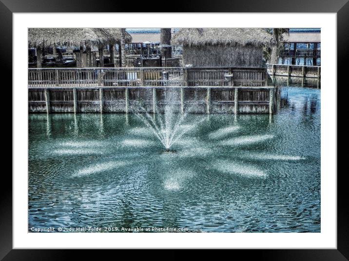 The Fountain at Renegades Framed Mounted Print by Judy Hall-Folde