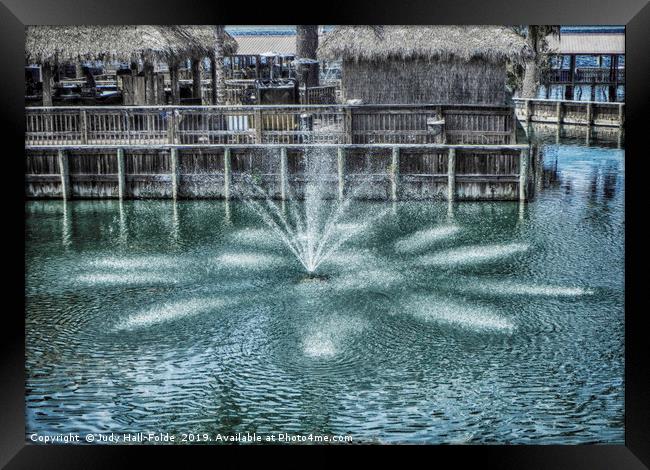 The Fountain at Renegades Framed Print by Judy Hall-Folde