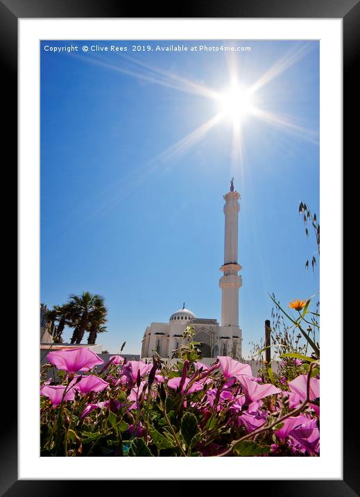 Ibrahim-al-Ibrahim Mosque in Gibraltar Framed Mounted Print by Clive Rees