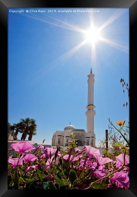 Ibrahim-al-Ibrahim Mosque in Gibraltar Framed Print by Clive Rees