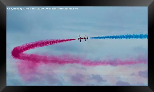 Red Arrows make one Framed Print by Clive Rees