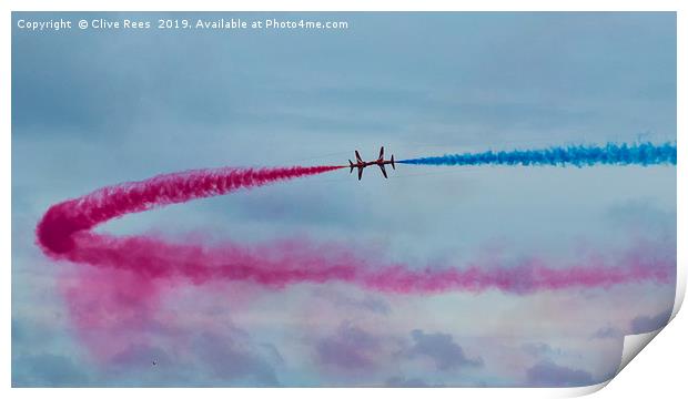 Red Arrows make one Print by Clive Rees