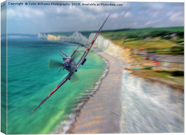 Spitfire at The Birling Gap Canvas Print by Colin Williams Photography