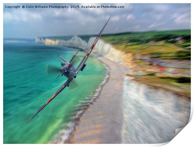 Spitfire at The Birling Gap Print by Colin Williams Photography