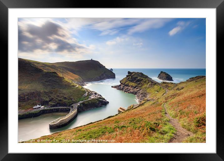 Autumn above Boscastle Harbour Framed Mounted Print by Andrew Ray