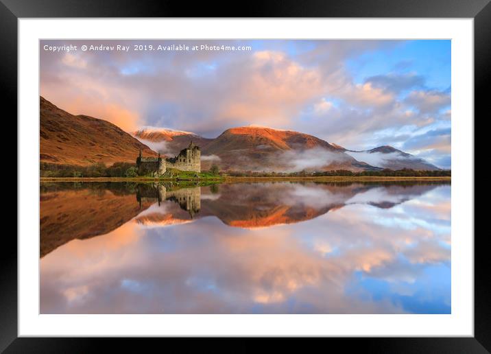 Kilchurn Castle reflections Framed Mounted Print by Andrew Ray