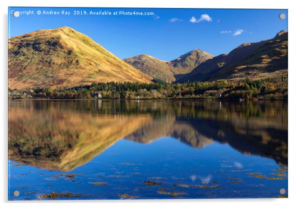 Loch Fyne reflections Acrylic by Andrew Ray