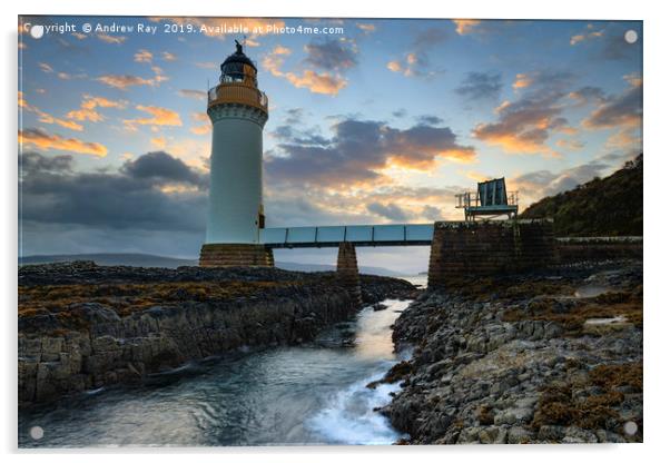 Moring at Rubha nan Gall Lighthouse Acrylic by Andrew Ray