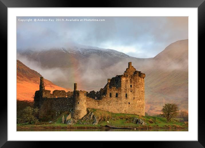 Morning light on Kilchurn Castle Framed Mounted Print by Andrew Ray