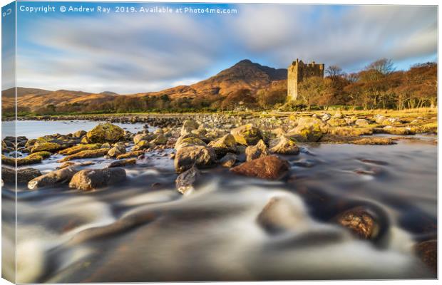 Moy Castle (Loch Buie) Canvas Print by Andrew Ray