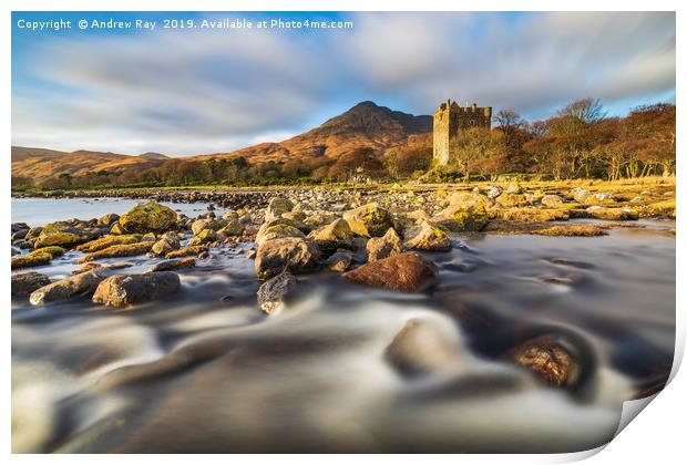 Moy Castle (Loch Buie) Print by Andrew Ray