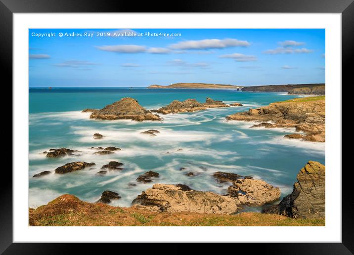 Porth Mear Cove Framed Mounted Print by Andrew Ray