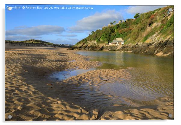 Sand patterns on the Gannel Estuary Acrylic by Andrew Ray