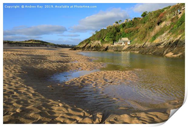 Sand patterns on the Gannel Estuary Print by Andrew Ray