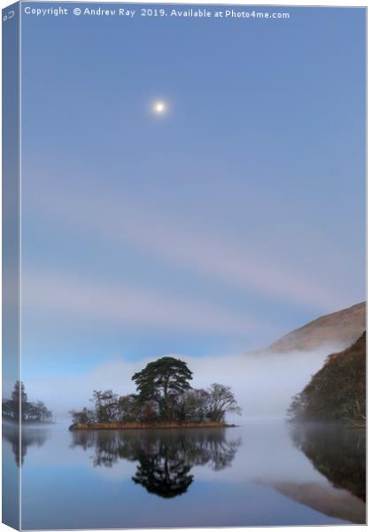 The moon over Loch Awe Canvas Print by Andrew Ray