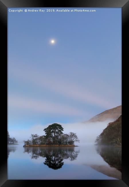 The moon over Loch Awe Framed Print by Andrew Ray