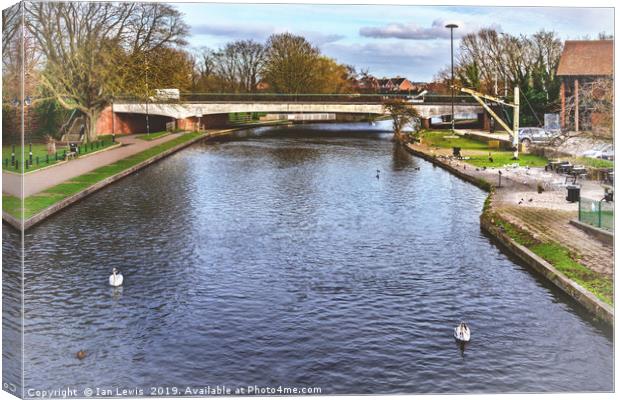 The River Kennet at Newbury Canvas Print by Ian Lewis