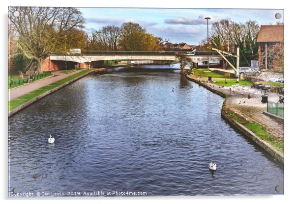 The River Kennet at Newbury Acrylic by Ian Lewis
