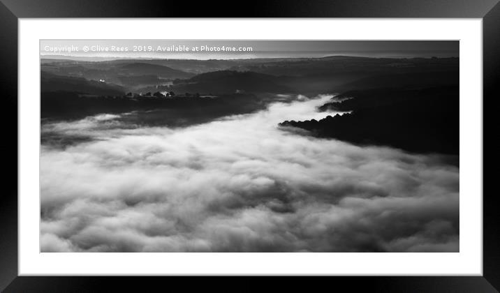 Low Cloud over Raglan Framed Mounted Print by Clive Rees
