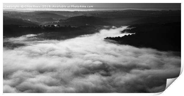 Low Cloud over Raglan Print by Clive Rees