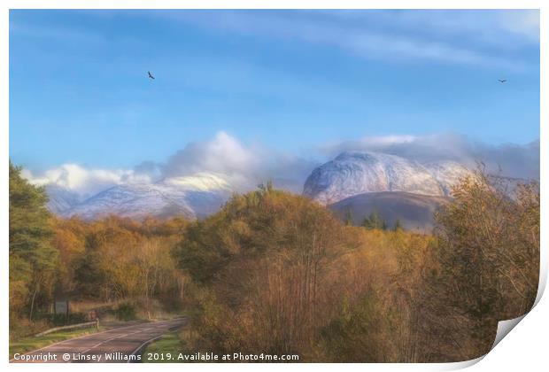 A Road to Ben Nevis Print by Linsey Williams