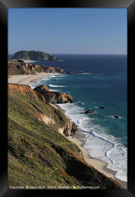 Gorgeous coastal view off Highway 1 Framed Print by Lensw0rld 