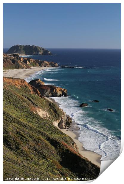 Gorgeous coastal view off Highway 1 Print by Lensw0rld 