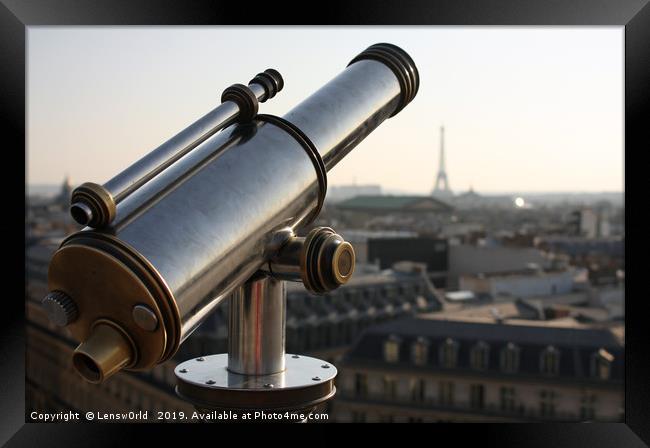 View over Paris with Eiffel tower Framed Print by Lensw0rld 