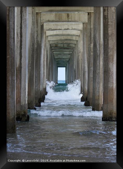 Pier of Black's Beach, San Diego Framed Print by Lensw0rld 