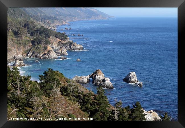 Gorgeous coastal view off Highway 1 Framed Print by Lensw0rld 