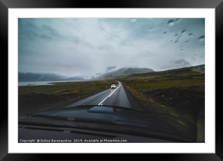 Drive pick-up truck in the Iceland Framed Mounted Print by Dalius Baranauskas