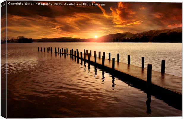 Last Light over Coniston Water Canvas Print by K7 Photography