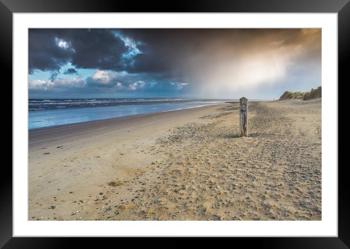 Beach storm Framed Mounted Print by Jonathon barnett