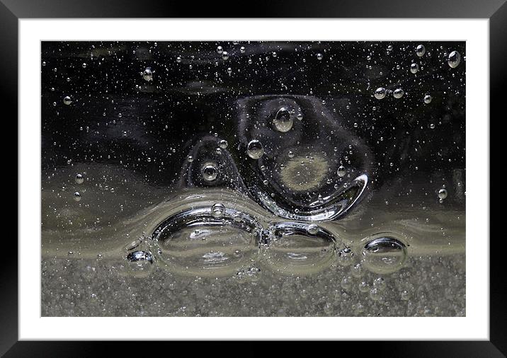 Liquid Bubbles Macro Framed Mounted Print by Mike Gorton