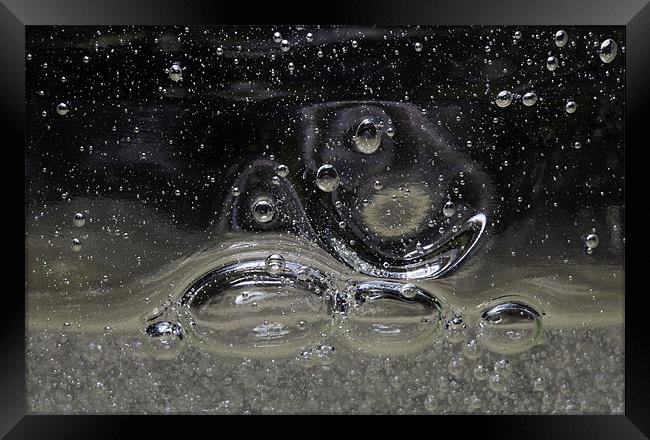 Liquid Bubbles Macro Framed Print by Mike Gorton